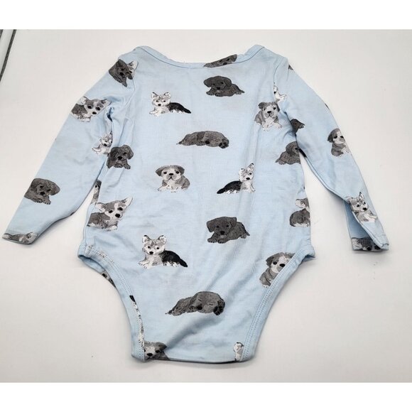 ANGEL DEAR Baby 12-18M Puppy Dogs All Over Print Long Sleeve Bodysuit Bamboo NWT - Picture 2 of 3